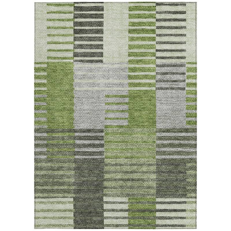 HomeRoots Striped Transitional Rectangle Outdoor Rug
