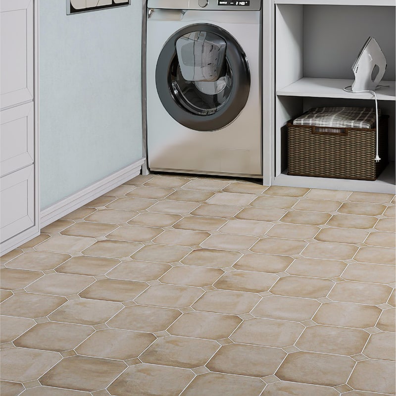 Merola Tile Laverton Taco Beige 1-5/8" x 1-5/8" Porcelain Floor and Wall Tile