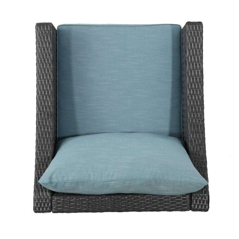 Antibes Outdoor 5-piece Wicker Club Chair Set with Square Firepit by Christopher Knight Home