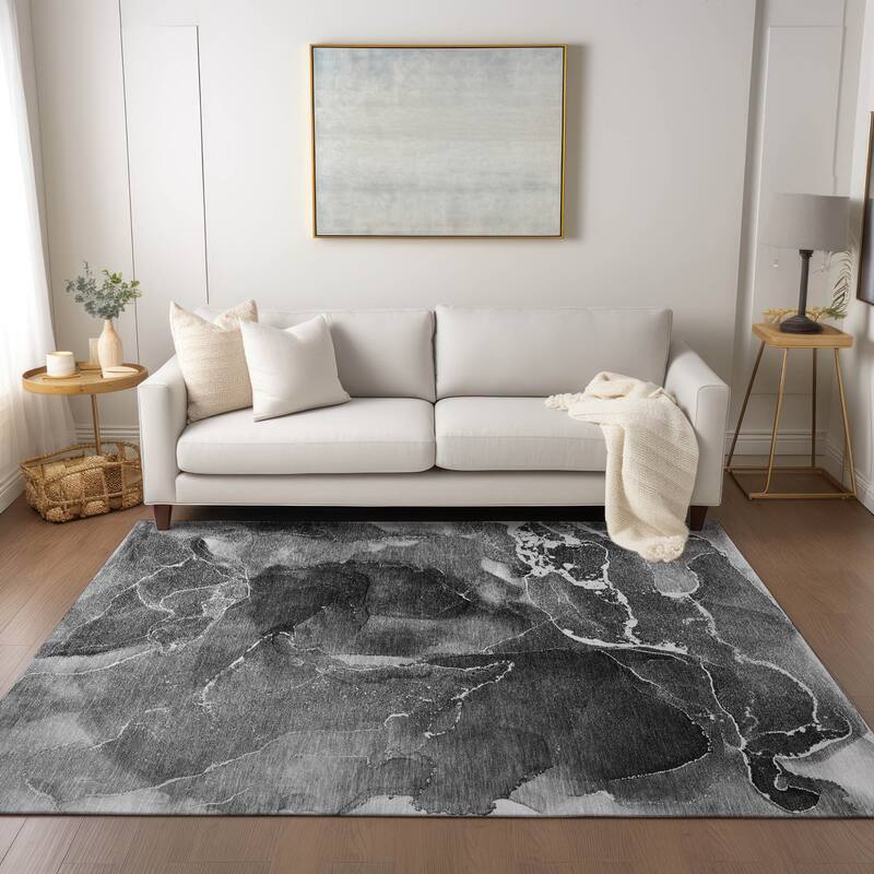 Baro Unique Abstract Weather Resistant Sleek Contemporary Outdoor Rug