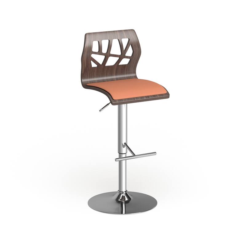 Carson Carrington Sala Mid-Century Modern Walnut Wood Adjustable Barstool - N/A
