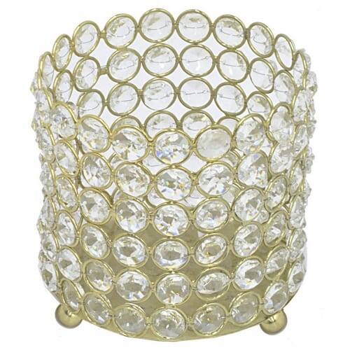 Three Hands 99289 41/2 Inch Tall Jeweled Hurricane Candle Holder