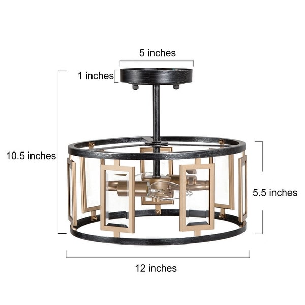 Brushed gold semi flush mount light cheap