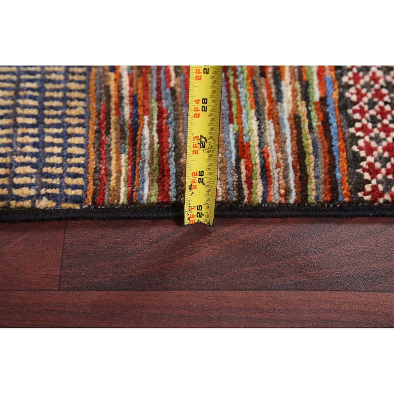 Tribal Contemporary Gabbeh Persian Area Rug Hand-knotted Wool Carpet - 6'6" x 9'8"