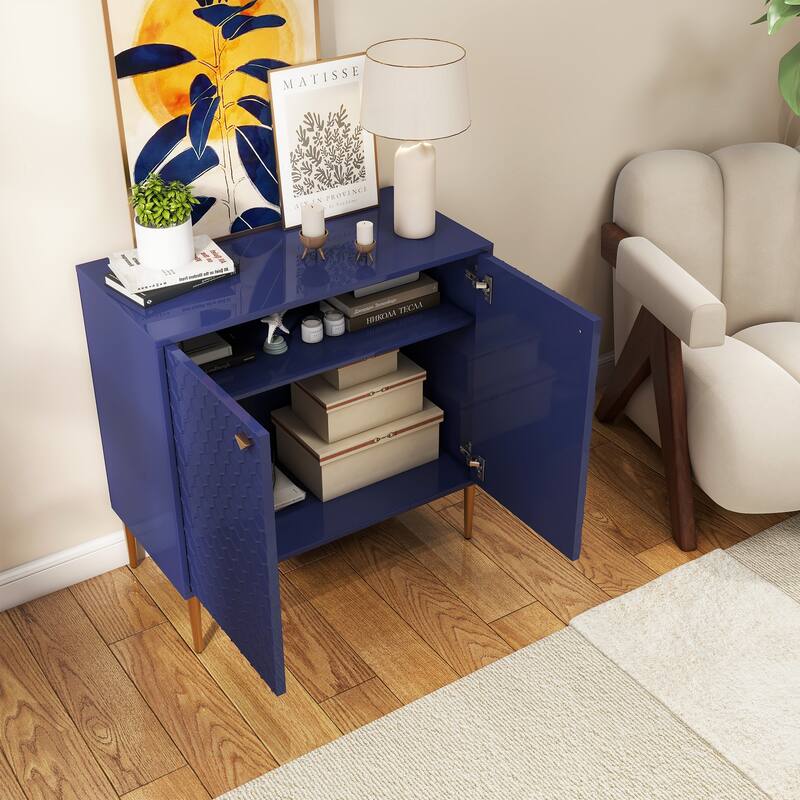 Hexagonal Pattern 2-door Storage Cabinet Buffet Cabinet Sideboard