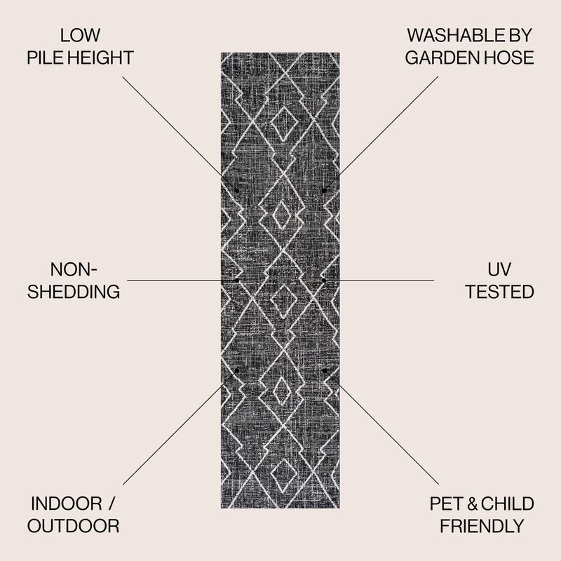 JONATHAN Y Derya Tribal Diamond Trellis Indoor/Outdoor Area Rug