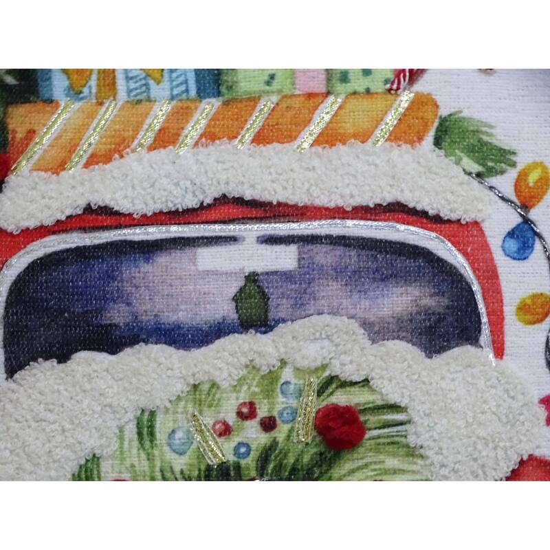VIbhsa 20" x 20" Christmas Embroidered Throw Pillow