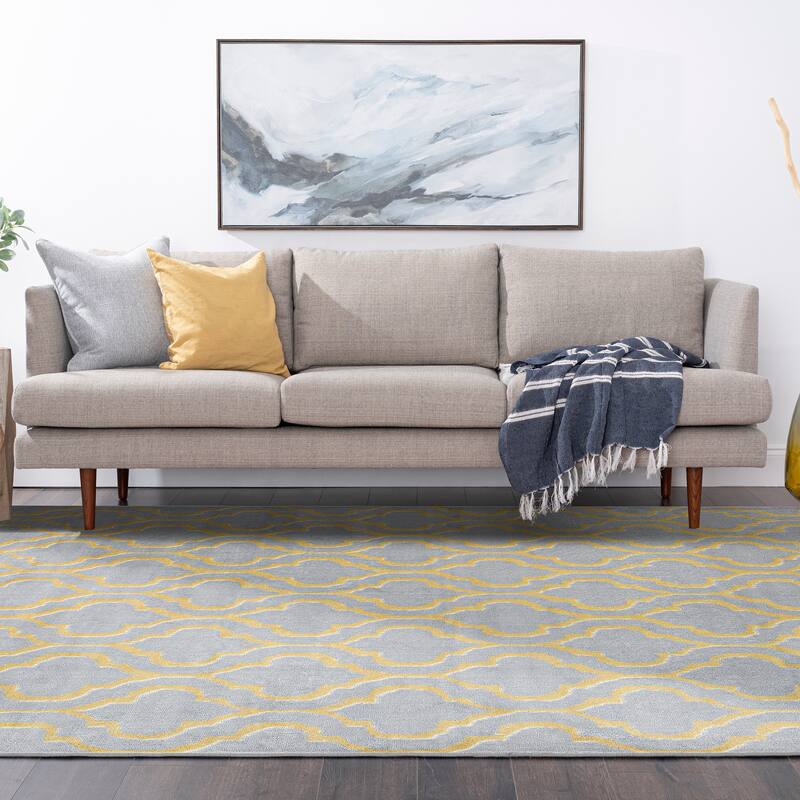 Wyman Farmhouse Geometric Indoor Area Rug