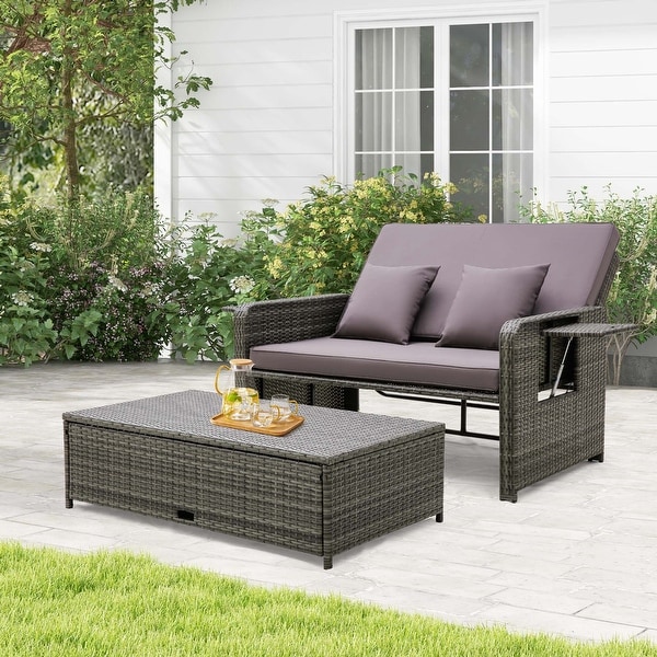 Rattan garden furniture love seat 2025