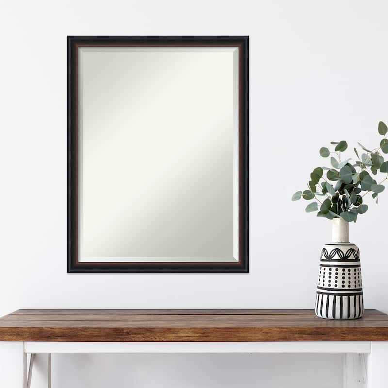 Salon Scoop Beveled Wood Framed Wall Mirror