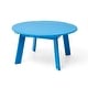 preview thumbnail 38 of 52, Elm Plus Outdoor Patio HDPE Round Coffee Table Side End Table 36"D - Blue