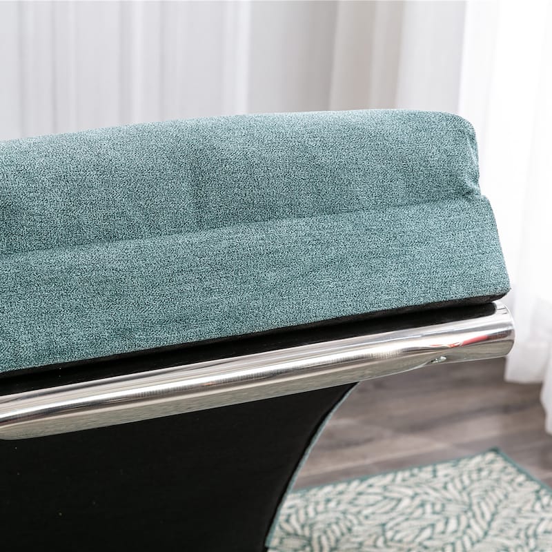 Teal 21.65" High Back Upholstered Chaise Lounge Chair with Massage
