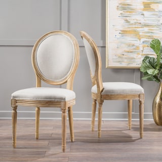 Phinnaeus French Country Fabric Dining Chairs (Set of 2) by Christopher Knight Home