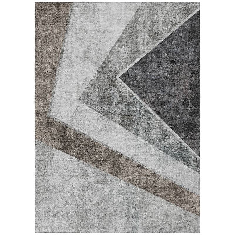 Machine Washable Indoor/ Outdoor Chantille Modern Geometric Rug