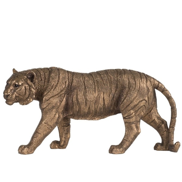 11.25" Brown Vintage Glamour Style Elegant Tiger Statue - N/A
