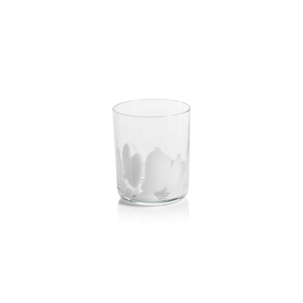 Pacos White Spot Tumbler Glasses, Set of 4