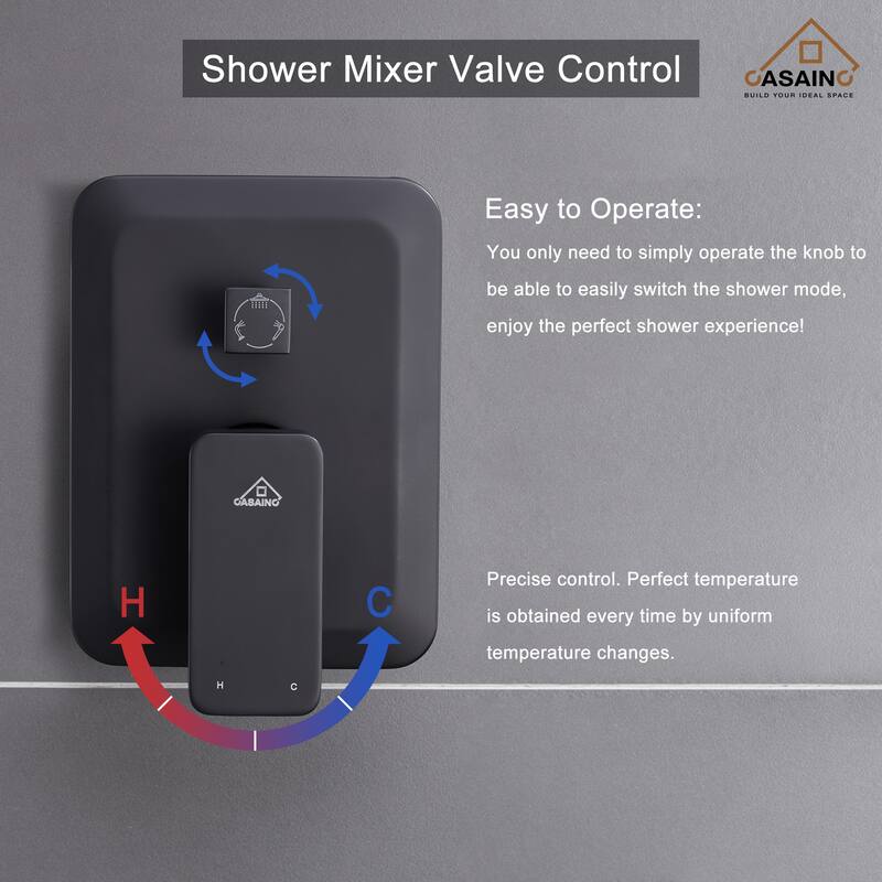 Wall-mounted rain shower faucet with pressure balanced valve