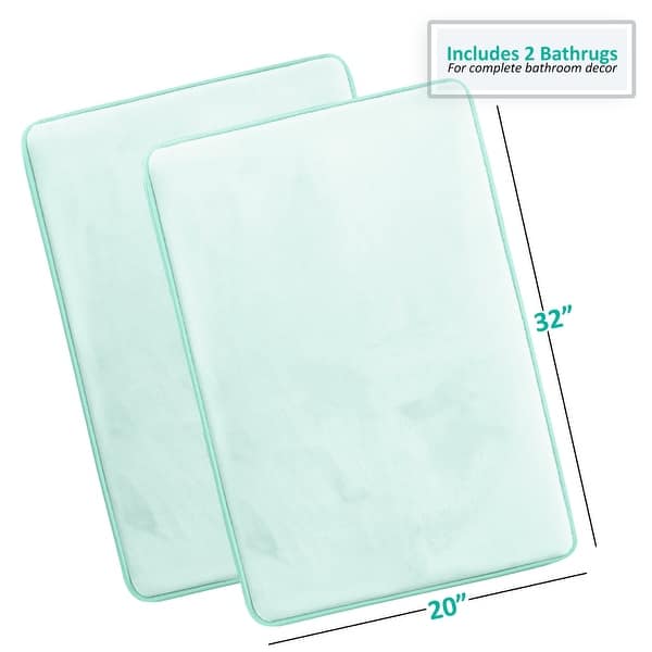 dimension image slide 48 of 58, Clara Clark Ultra Soft Plush Bathroom Rug - Non-Slip, Velvet, Memory Foam Bath Mat - Set of 2