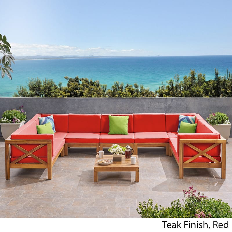 Brava Acacia Wood Sectional Sofa Set by Christopher Knight Home