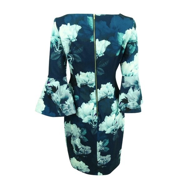 calvin klein bell sleeve floral dress