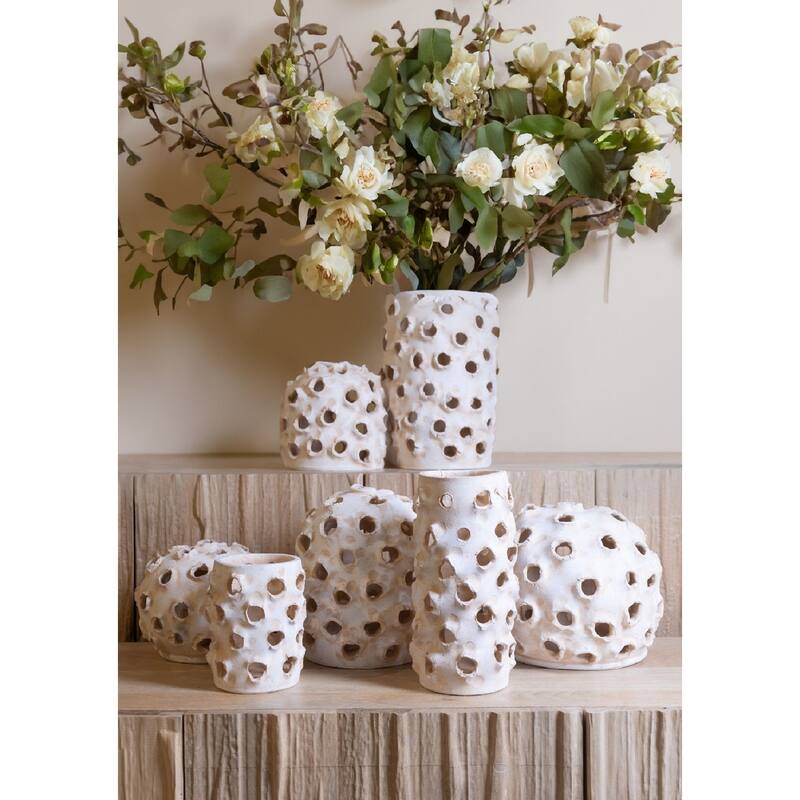 Large Round Clay Dome Tabletop Accent Decoration - 11.5" - Cream