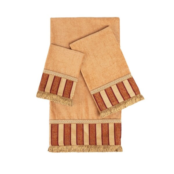 Sherry Kline Queue Coral 3-piece Decorative Towel Set, Jacquard