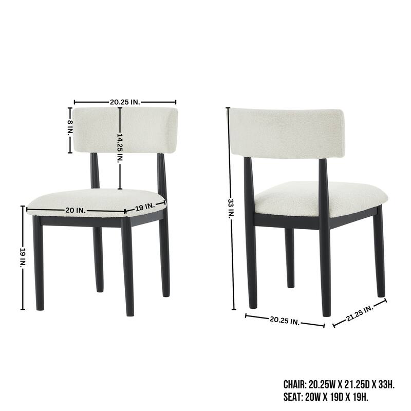 Ellis Boucle Upholstered Dining Chairs, Set of 2