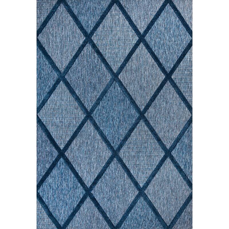 JONATHAN Y Talaia Diamond Trellis Indoor/Outdoor Area Rug - 4 X 6 - Navy