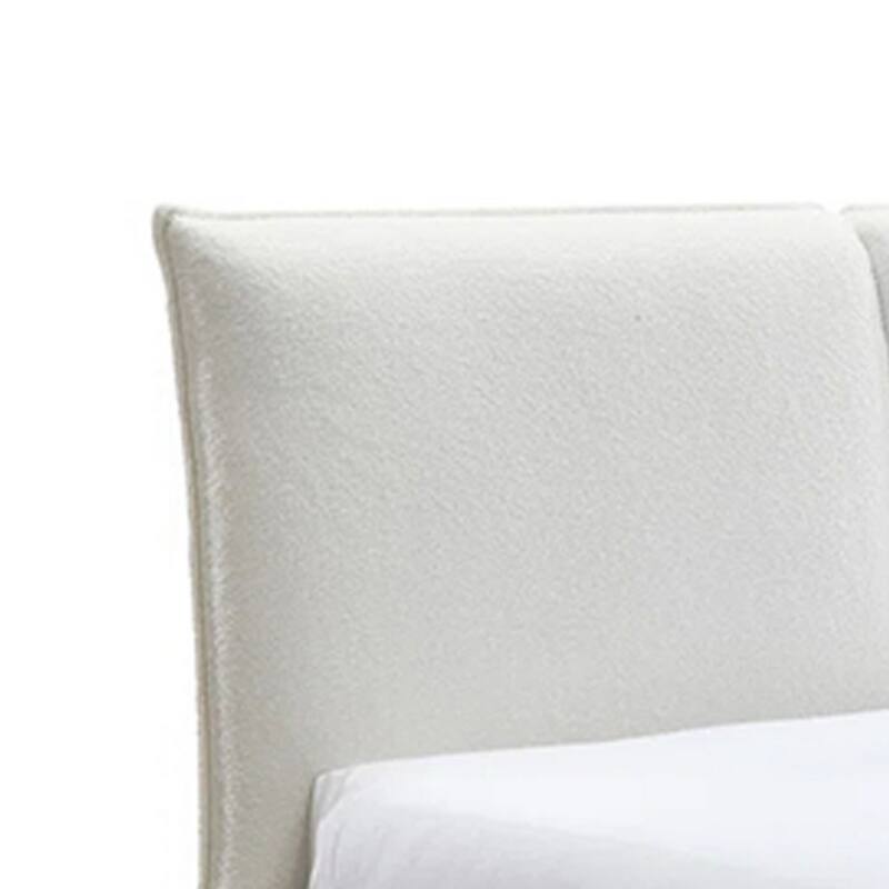 Sage King Size Bed, Low Profile, Cushioned Upholstered Headboard, Charcoal