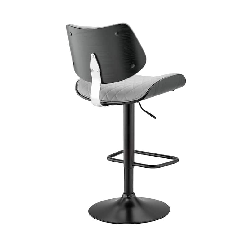 Faux Leather Adjustable Bar Stool with Swivel Seat and Chrome Matte Frame