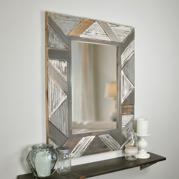 FirsTime & Co.® Silas Salvaged Farmhouse Planks Mirror, American Crafted, Distressed Gray, Wood, 24 x 1 x 31.5 in. Opens flyout.