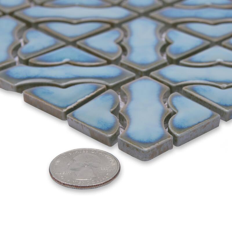 Merola Tile Hudson Tower Marine 12" x 12" Porcelain Mosaic Floor and Wall Tile