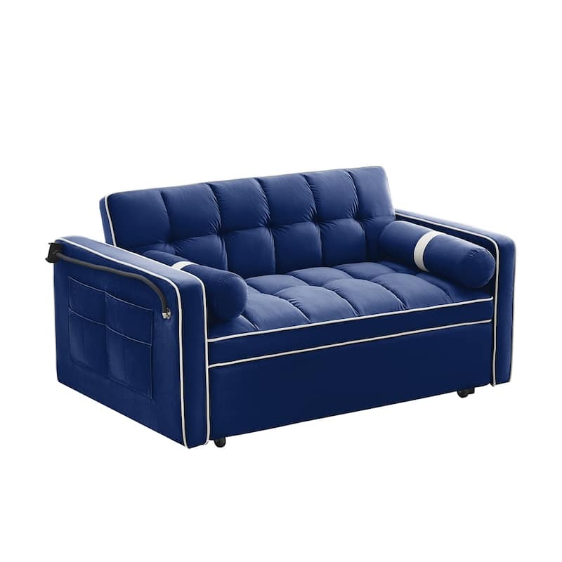 Velvet Convertible Sleeper Sofa Bed