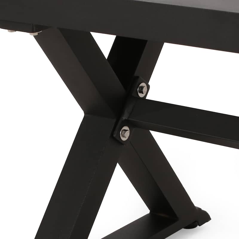 Roomfitters Outdoor Dining Bench, Stylish Bench, Durable Seating for Patio, Garden, and Backyard, Antique Matte Black Finish