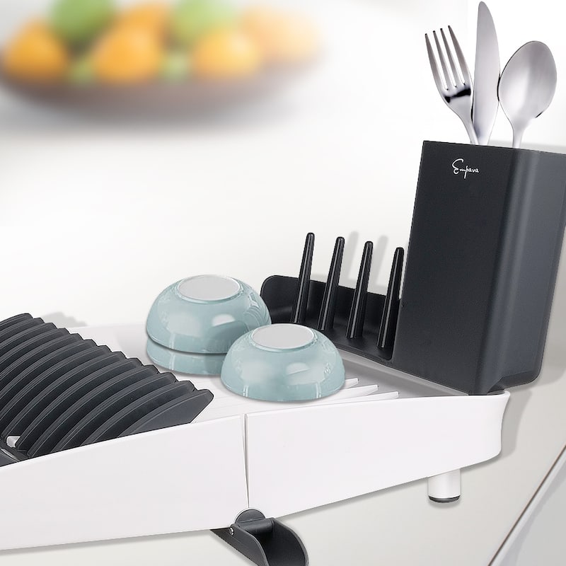Foldable Countertop Dish Drying Rack with Drainer - 16.5" x 13.8"