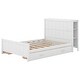preview thumbnail 31 of 32, Low-Profile Grounded Frame Bed with Storage Shelves Headboard