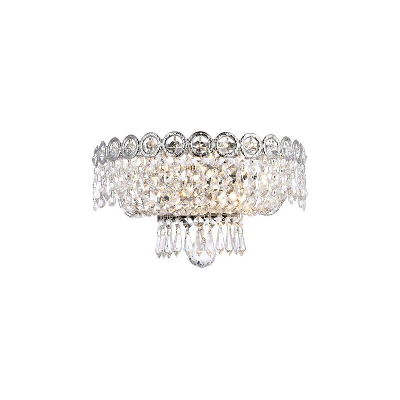 Elegant Lighting V1900W12/RC Century 2 Light 6" Tall Wall Sconce with - Chrome