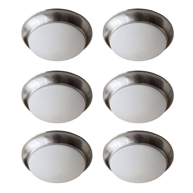 13"w 1-Light LED Flush Mount [6 PACK] Ceiling Lights Brushed Nickel Finish by RP Lighting - Brushed Nickel