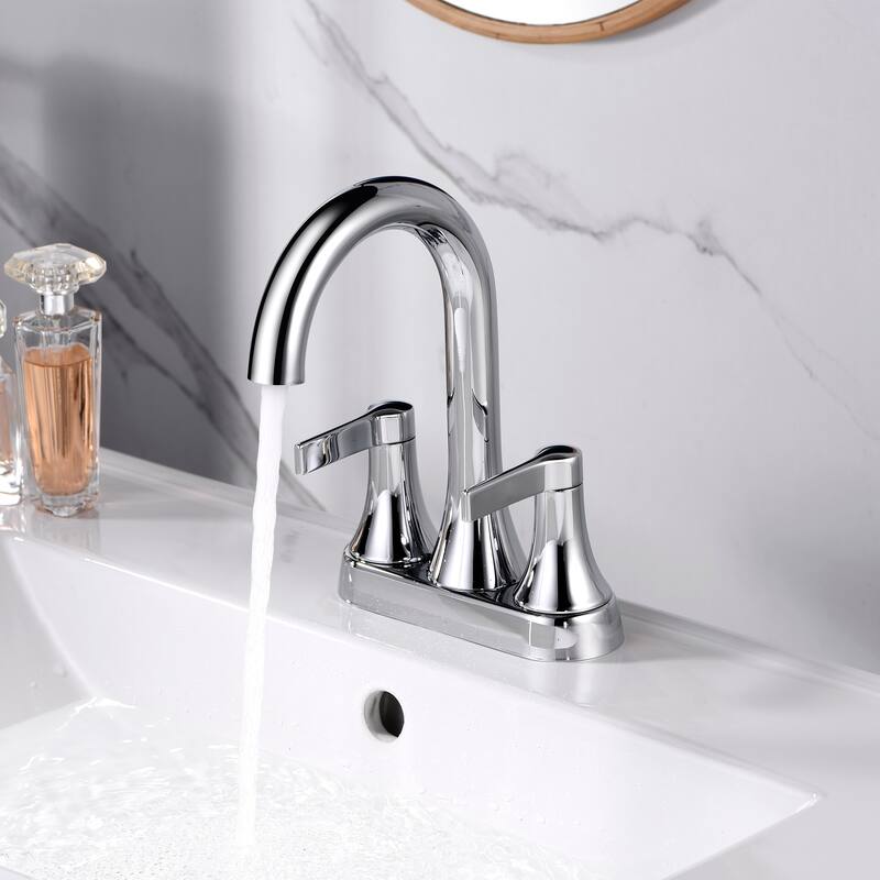 Luxier MSC11-T 4 in. Centerset 2-Handle Bathroom Faucet with Drain