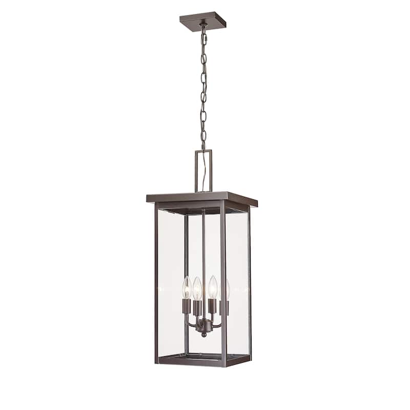 Millennium Lighting Barkeley 1 Light Outdoor Hanging Lantern in Powder Coated Black with ClearGlass Shades - 27 Inch - Powder Coat Brown