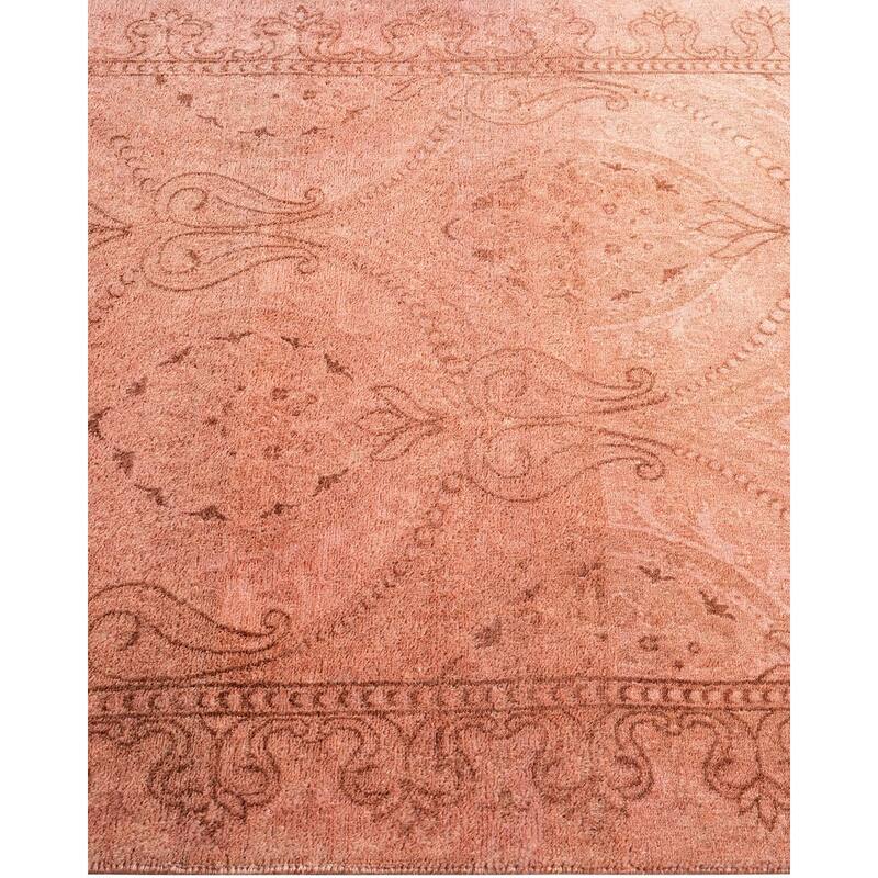 Overton Hand Knotted Wool Vintage Inspired Modern Contemporary Overdyed Pink Area Rug - 3' 1" x 5' 1"