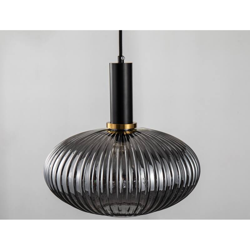 Pendant Light - Gold & Black Crystal Ceiling Fixture - Modern Hanging Lamp for Dining Room - 9.5