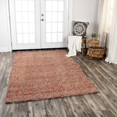 Alora Decor Storm Red, Beige, and Grey Hand-tufted Geometric Wool Rug