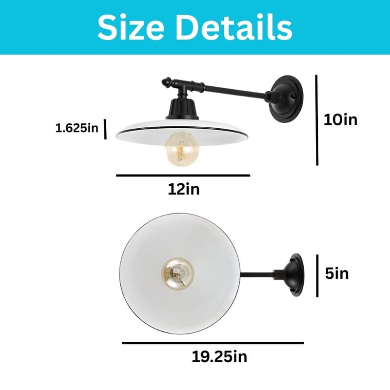 1 Light led light white/Black wall light metal light bulb - N/A