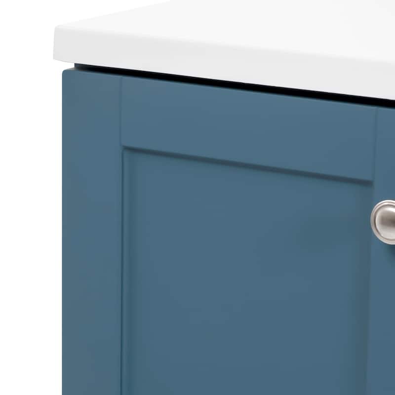 Spring Mill Cabinets Emlyn 48.5" Bathroom Vanity With Shelves, Drawers, and White Sink Top