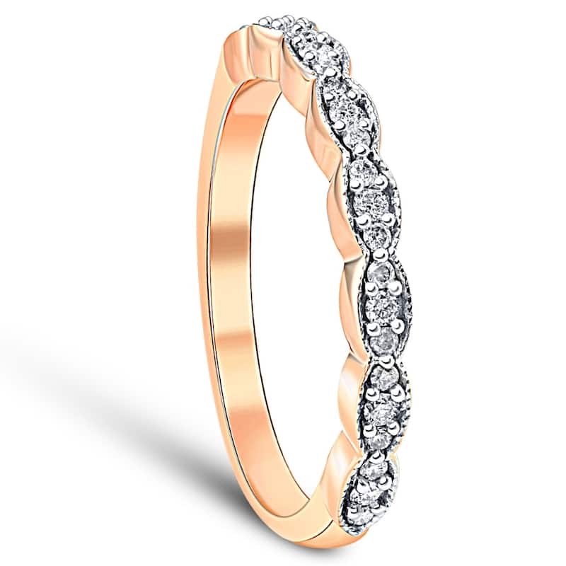 Pompeii3 14k Rose Gold 1/5ct TDW Diamond Stackable Wedding Ring - White I-J - White I-J
