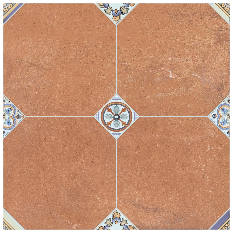 Merola Tile Manises Decor Cuero 13-1/8" x 13-1/8" Porcelain Floor and Wall Tile
