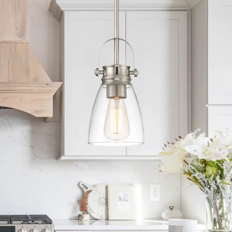Modern Industrial 1-light Mini Kitchen Island Pendant Light with Clear Glass - 5''