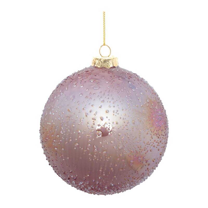 Iridescent Beaded Glass Ornament (Set of 4) - N/A