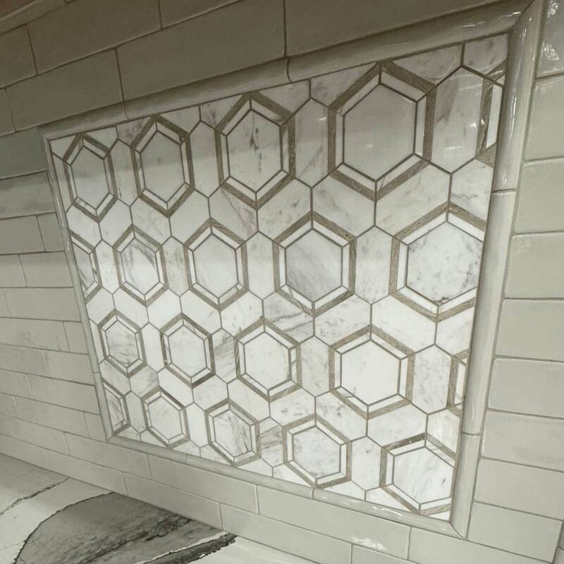The Tile Life Pelta Orb 13x11 Hexagon Marble Floor, Wall & Backsplash Tile